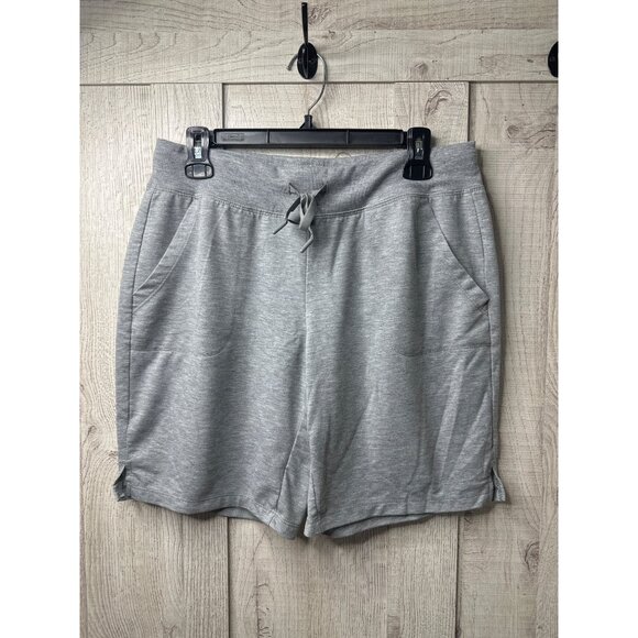 Womens Green Short Sleeve T Shirt and Gray Shorts w/ Pockets - Picture 7 of 12